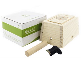 艾条艾柱专用双针木质艾灸盒 